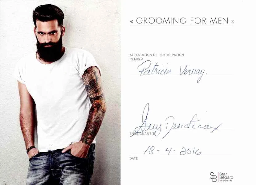 Attestation de formation Grooming for Men